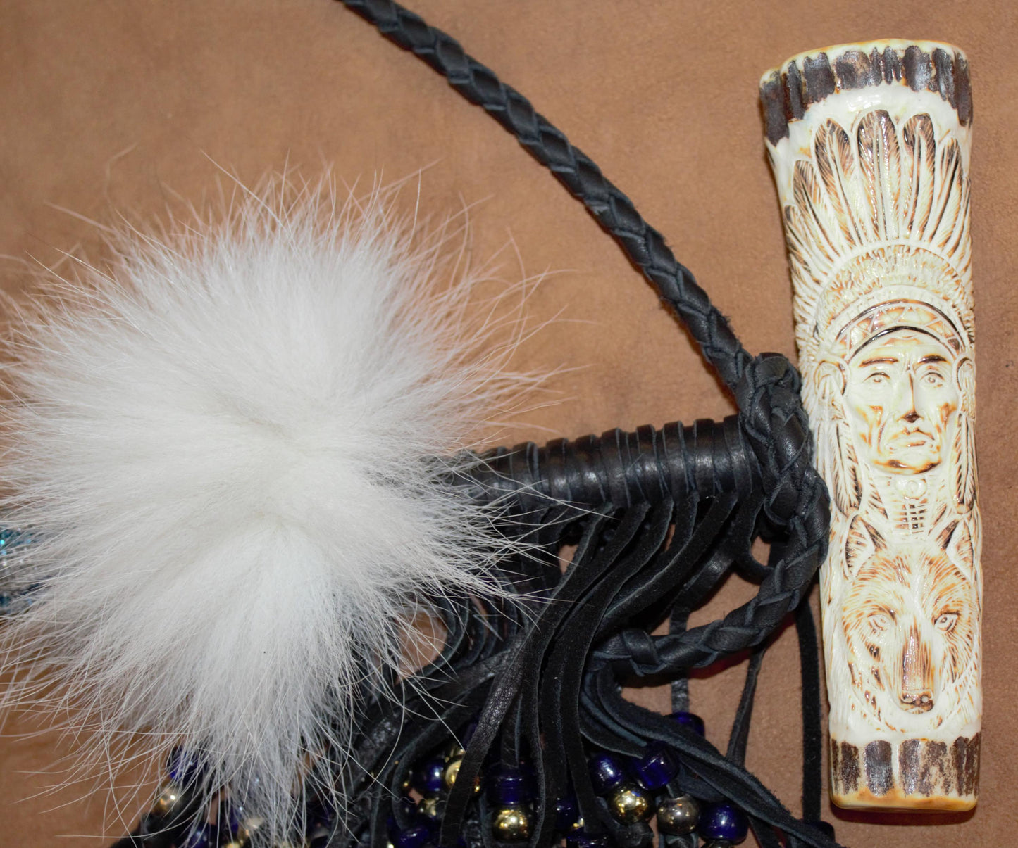 Elk Antler Hand Crafted Peace Pipe