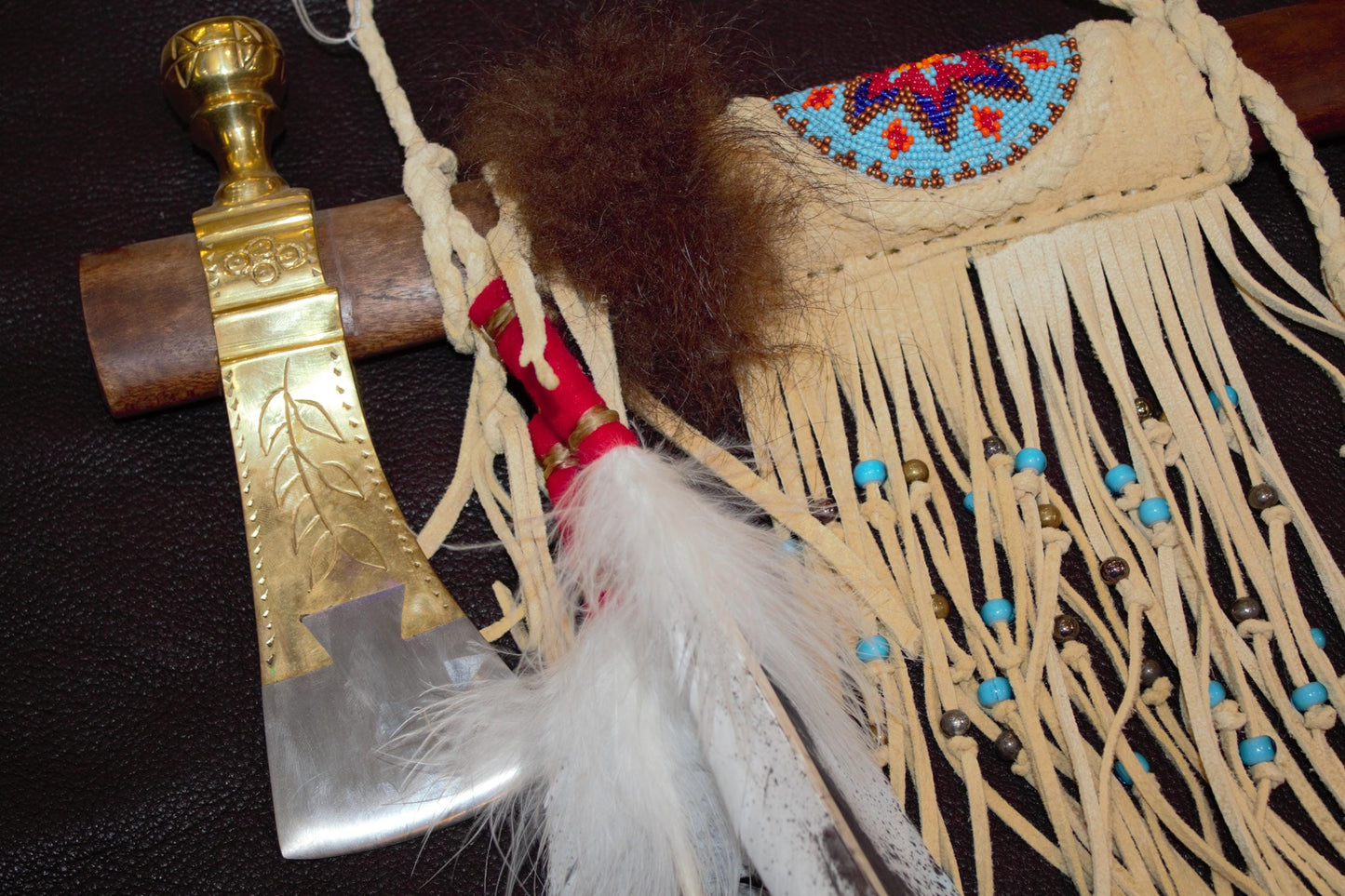 Hand Crafted Tomahawk Peace Pipe