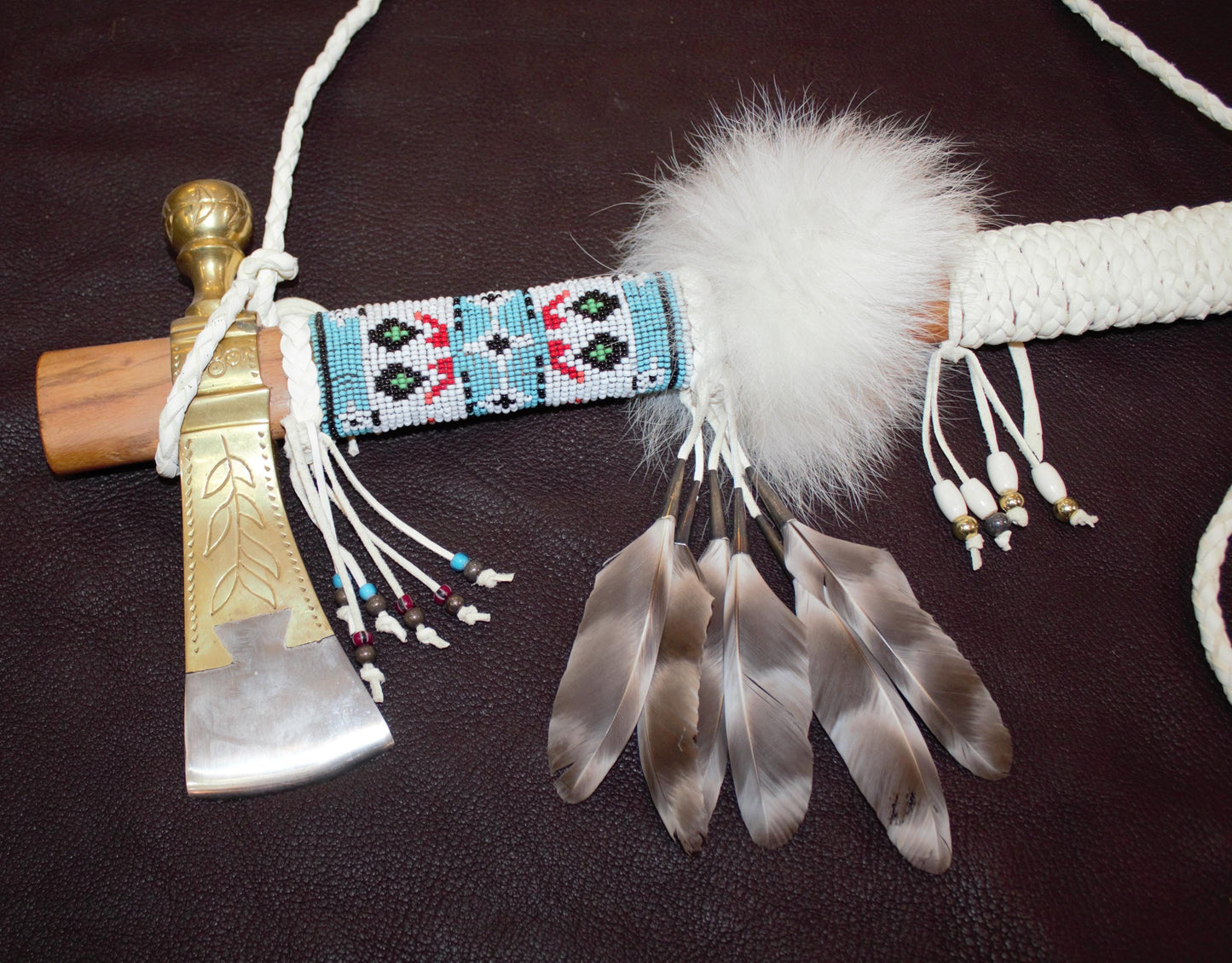 Hand Crafted Tomahawk Peace Pipe