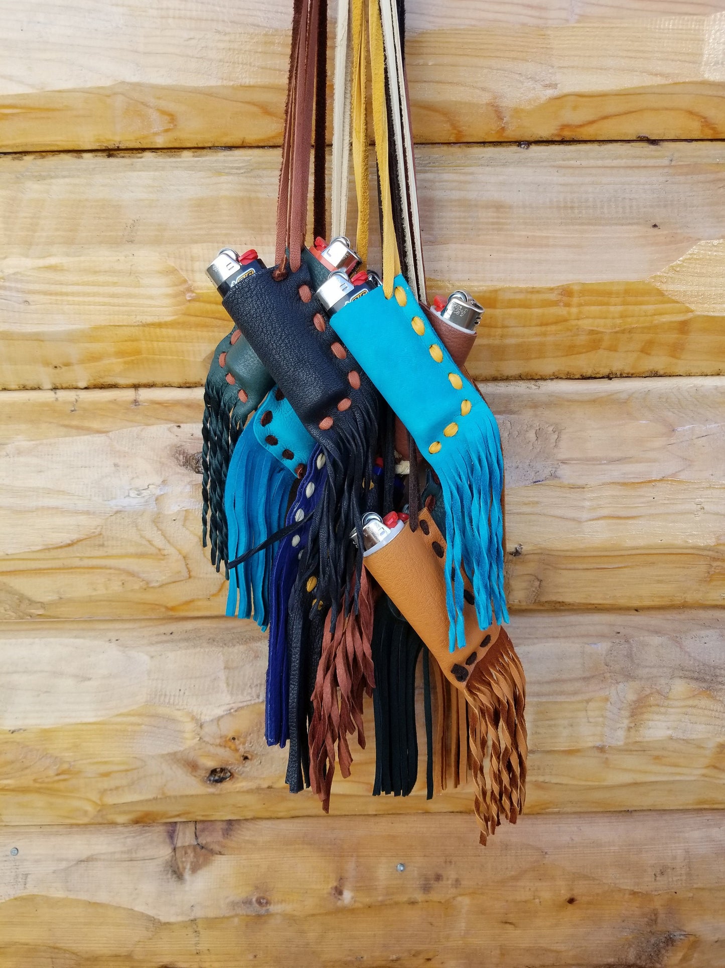 Lighter Holder Handmade Deerskin with Fringe -ONE: We Choose For You- Colors Vary
