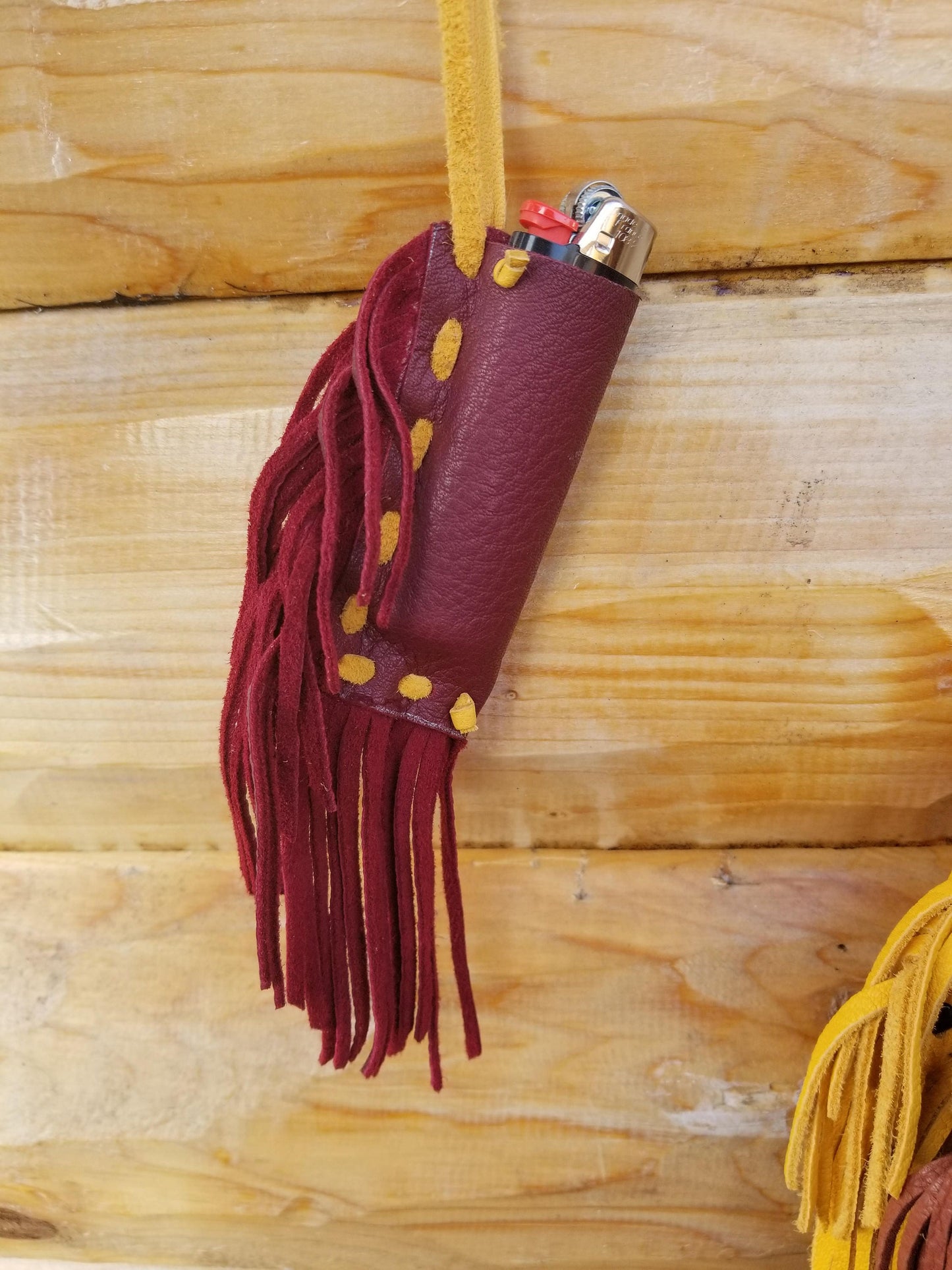 Lighter Holder Deerskin with Hand-cut Fringe ONE: We Choose For You- Colors Vary