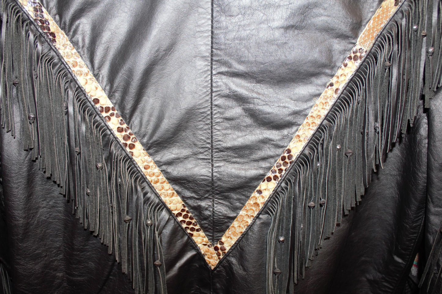 Women's Customized Leather Fringe Python Jacket
